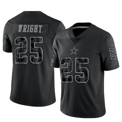 Men's Limited Nahshon Wright Dallas Cowboys Black Reflective Jersey