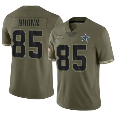 Men's Limited Noah Brown Dallas Cowboys Olive 2022 Salute To Service Jersey