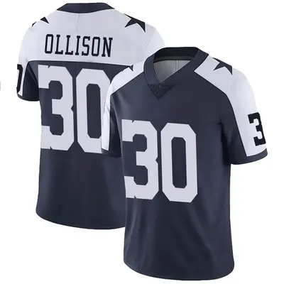 Men's Limited Qadree Ollison Dallas Cowboys Navy Alternate Vapor Untouchable Jersey