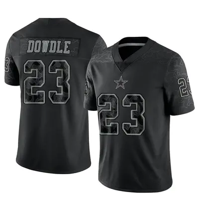 Men's Limited Rico Dowdle Dallas Cowboys Black Reflective Jersey