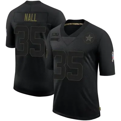 Men's Limited Ryan Nall Dallas Cowboys Black 2020 Salute To Service Jersey