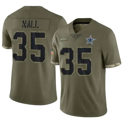 Men's Limited Ryan Nall Dallas Cowboys Olive 2022 Salute To Service Jersey
