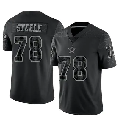 Men's Limited Terence Steele Dallas Cowboys Black Reflective Jersey