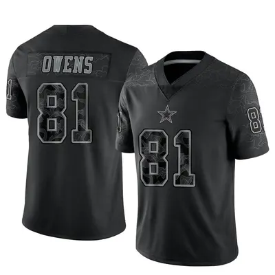 Men's Limited Terrell Owens Dallas Cowboys Black Reflective Jersey
