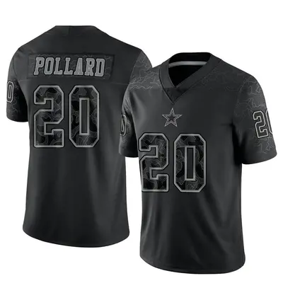 Men's Limited Tony Pollard Dallas Cowboys Black Reflective Jersey
