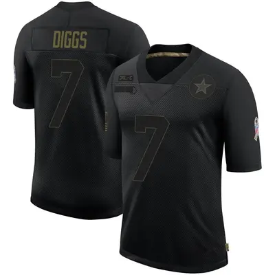 Men's Limited Trevon Diggs Dallas Cowboys Black 2020 Salute To Service Jersey