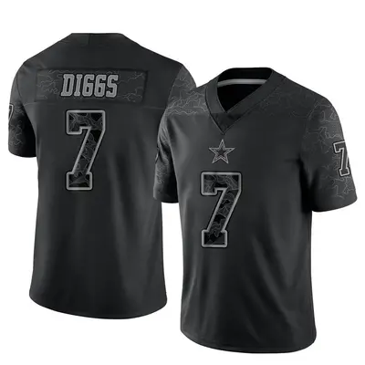 Men's Limited Trevon Diggs Dallas Cowboys Black Reflective Jersey