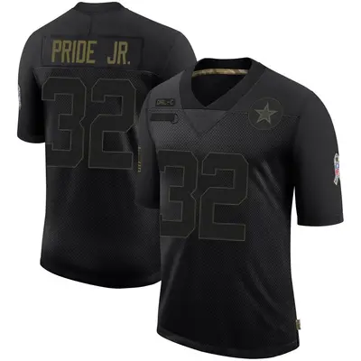 Men's Limited Troy Pride Jr. Dallas Cowboys Black 2020 Salute To Service Jersey