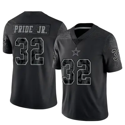 Men's Limited Troy Pride Jr. Dallas Cowboys Black Reflective Jersey