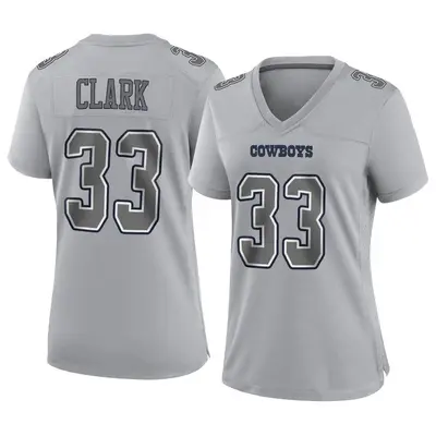 Women's Game Damone Clark Dallas Cowboys Gray Atmosphere Fashion Jersey