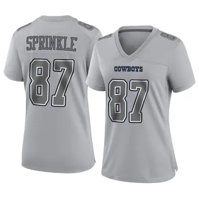 Women's Game Jeremy Sprinkle Dallas Cowboys Gray Atmosphere Fashion Jersey
