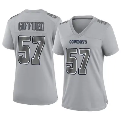 Women's Game Luke Gifford Dallas Cowboys Gray Atmosphere Fashion Jersey