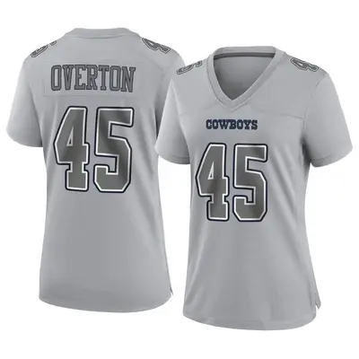 Women's Game Matt Overton Dallas Cowboys Gray Atmosphere Fashion Jersey
