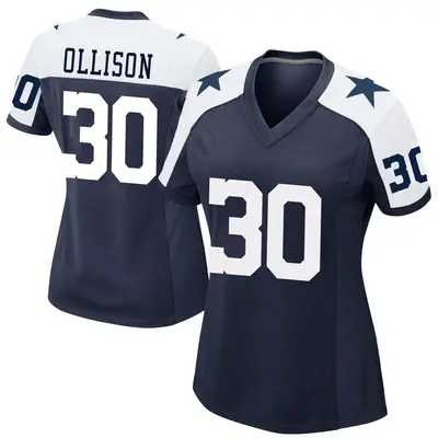 Women's Game Qadree Ollison Dallas Cowboys Navy Alternate Jersey
