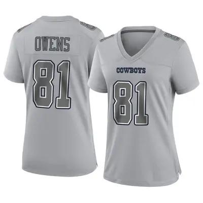Women's Game Terrell Owens Dallas Cowboys Gray Atmosphere Fashion Jersey