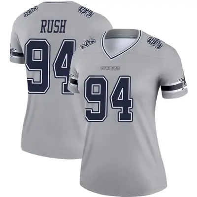 Women's Legend Anthony Rush Dallas Cowboys Gray Inverted Jersey