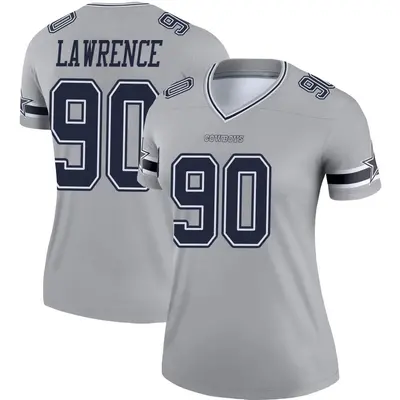 Women's Legend Demarcus Lawrence Dallas Cowboys Gray DeMarcus Lawrence Inverted Jersey