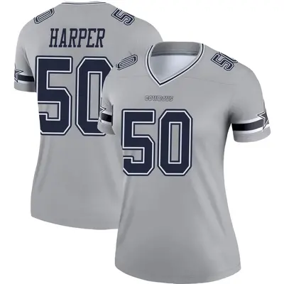 Women's Legend Devin Harper Dallas Cowboys Gray Inverted Jersey