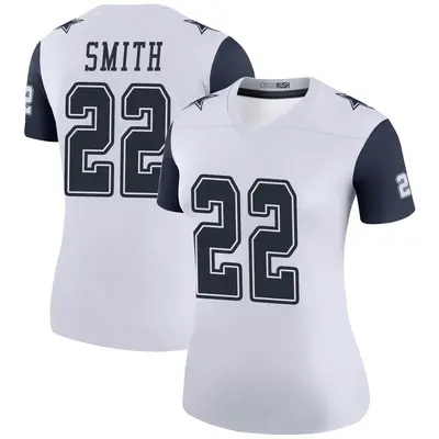 Women's Legend Emmitt Smith Dallas Cowboys White Color Rush Jersey