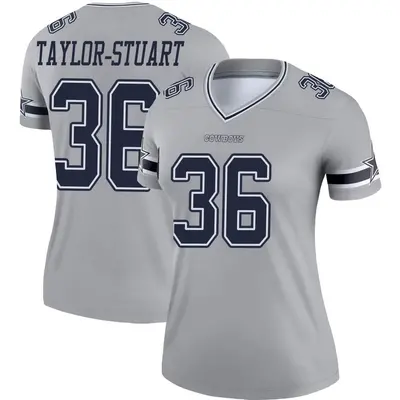 Women's Legend Isaac Taylor-Stuart Dallas Cowboys Gray Inverted Jersey
