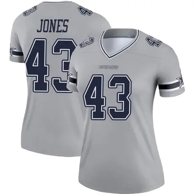 Women's Legend Joe Jones Dallas Cowboys Gray Inverted Jersey