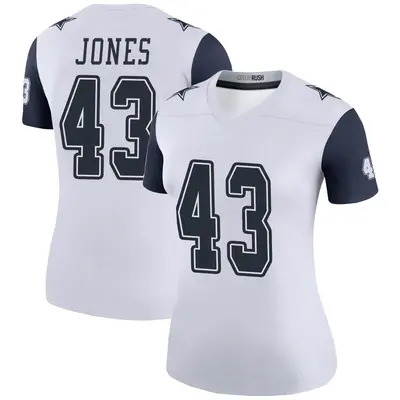 Women's Legend Joe Jones Dallas Cowboys White Color Rush Jersey