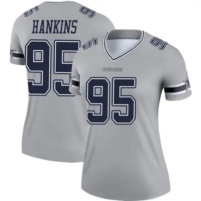 Women's Legend Johnathan Hankins Dallas Cowboys Gray Inverted Jersey