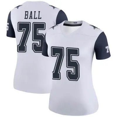 Women's Legend Josh Ball Dallas Cowboys White Color Rush Jersey