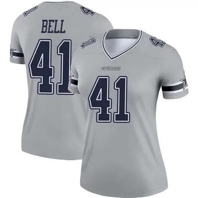 Women's Legend Markquese Bell Dallas Cowboys Gray Inverted Jersey