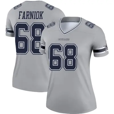 Women's Legend Matt Farniok Dallas Cowboys Gray Inverted Jersey
