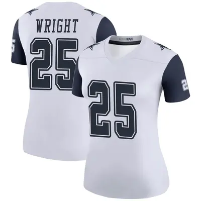 Women's Legend Nahshon Wright Dallas Cowboys White Color Rush Jersey