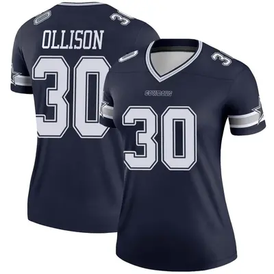 Women's Legend Qadree Ollison Dallas Cowboys Navy Jersey