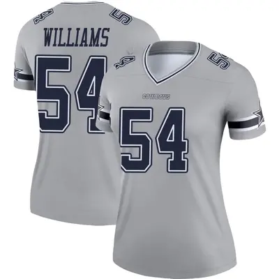 Women's Legend Sam Williams Dallas Cowboys Gray Inverted Jersey