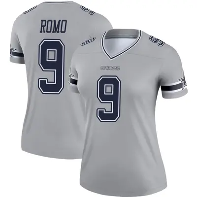 Women's Legend Tony Romo Dallas Cowboys Gray Inverted Jersey