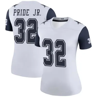 Women's Legend Troy Pride Jr. Dallas Cowboys White Color Rush Jersey
