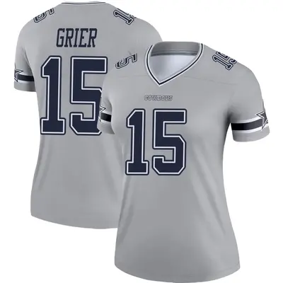 Women's Legend Will Grier Dallas Cowboys Gray Inverted Jersey