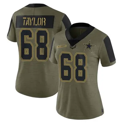 Women's Limited Alex Taylor Dallas Cowboys Olive 2021 Salute To Service Jersey