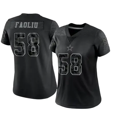 Women's Limited Austin Faoliu Dallas Cowboys Black Reflective Jersey