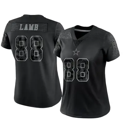 Women's Limited CeeDee Lamb Dallas Cowboys Black Reflective Jersey