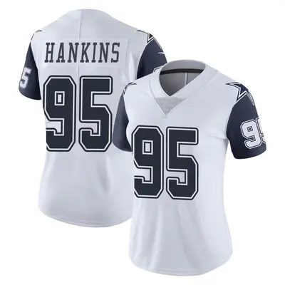 Women's Limited Johnathan Hankins Dallas Cowboys White Color Rush Vapor Untouchable Jersey