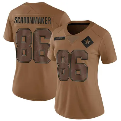 Women's Limited Luke Schoonmaker Dallas Cowboys Brown 2023 Salute To Service Jersey
