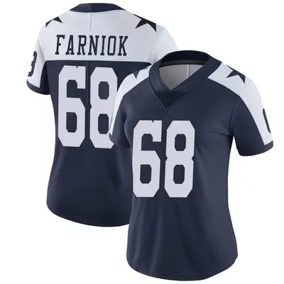 Women's Limited Matt Farniok Dallas Cowboys Navy Alternate Vapor Untouchable Jersey
