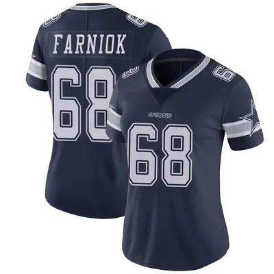 Women's Limited Matt Farniok Dallas Cowboys Navy Team Color Vapor Untouchable Jersey