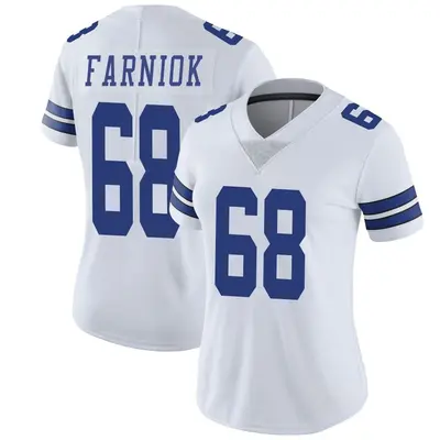 Women's Limited Matt Farniok Dallas Cowboys White Vapor Untouchable Jersey
