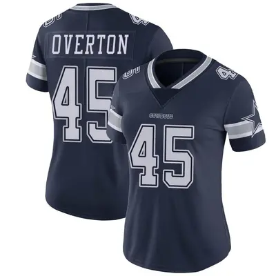 Women's Limited Matt Overton Dallas Cowboys Navy Team Color Vapor Untouchable Jersey