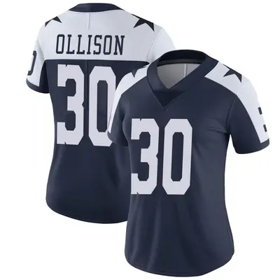 Women's Limited Qadree Ollison Dallas Cowboys Navy Alternate Vapor Untouchable Jersey