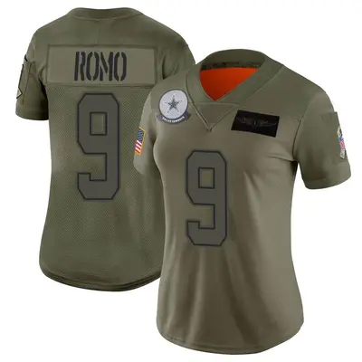 Women's Limited Tony Romo Dallas Cowboys Camo 2019 Salute to Service Jersey