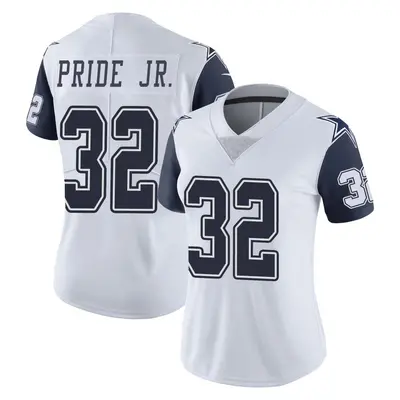 Women's Limited Troy Pride Jr. Dallas Cowboys White Color Rush Vapor Untouchable Jersey