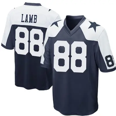 Youth Game CeeDee Lamb Dallas Cowboys Navy Blue Throwback Jersey