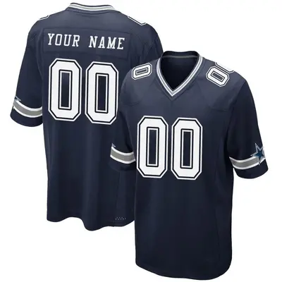Youth Game Custom Dallas Cowboys Navy Team Color Jersey